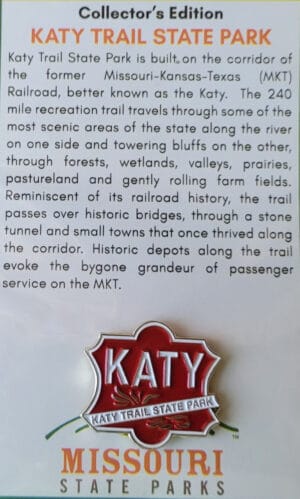 Katy Trail lapel/cap pin