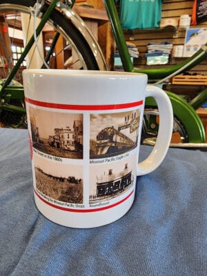 White Ceramic Mug- Missouri Pacific line