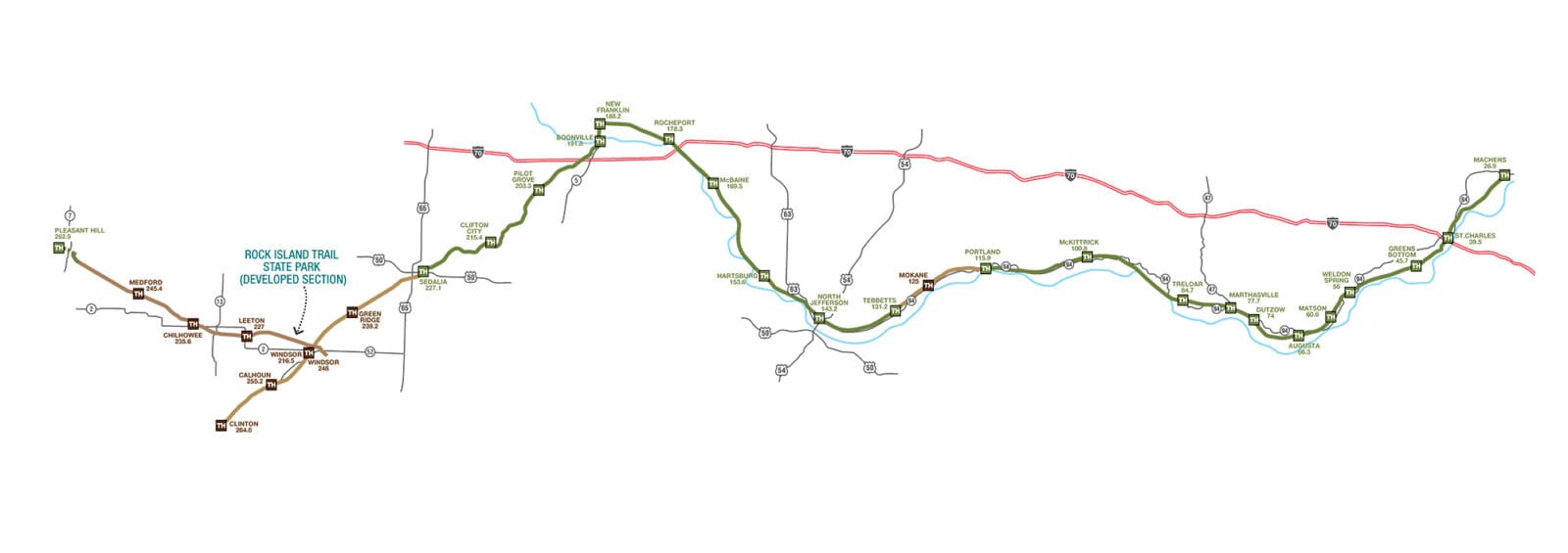 Katy trail map